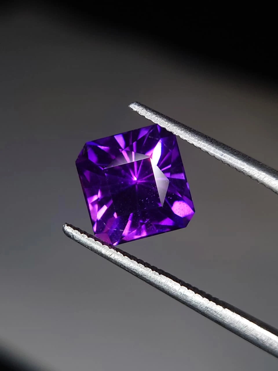 2.3ct Radiant Faceted Siberian Type Amethyst from Nigeria — view 2
